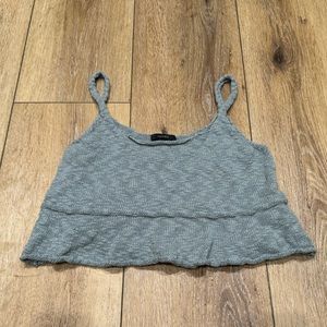 Green Sweater Crop Top Tank